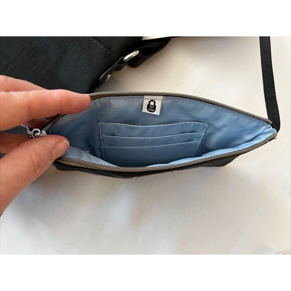 BAGGALLINI Crossbody Women’s Black Go Bagg With RFID Wristlet Long Adj Strap NWT - Picture 5 of 16